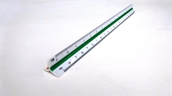Omsætningslineal i plastik - 30 cm - Skala 1:20, 1:25, 1:33 1/3, 1:50, 1:75, 1:100