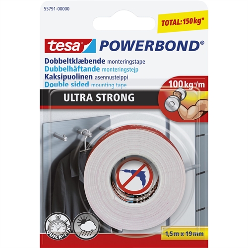 Tesa Powerbond Ultra Strong dobbeltklæbende monteringstape
