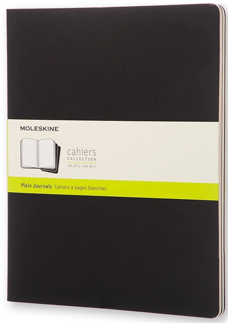 Moleskine Cahiers Collection Skitsebog - 19x25cm - sæt af 3stk 