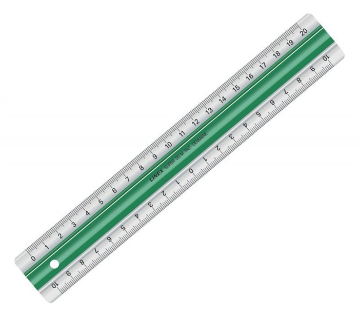 Linex Super 40M - Klar plastlineal med skridgummi - 40cm
