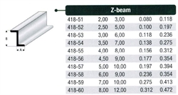 Z-profil styren - 100 cm